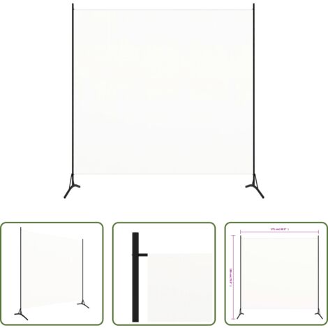 vidaXL Privacy -  Paravento Bianco 175x180 cm in Tessuto