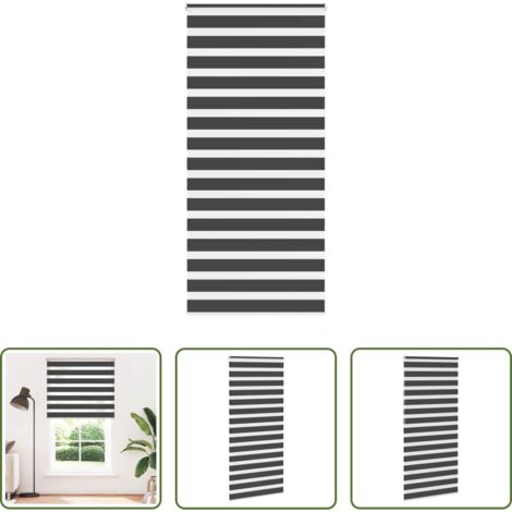 vidaXL Privacy -  Tenda a Rullo Zebra Nero Larghezza Tessuto 105,9 cm Poliestere