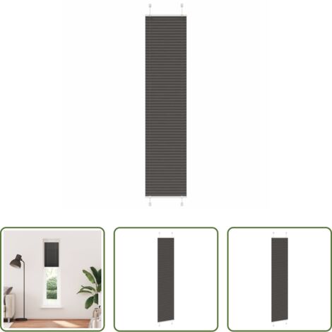 vidaXL Privacy -  Tenda Plissettata Nera 45x200 cm Larghezza Tessuto 44,4 cm