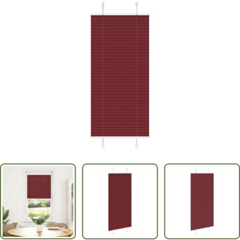 vidaXL Privacy -  Tenda Plissettata Rosso Bordeaux 65x100 cm Larghezza Tessuto