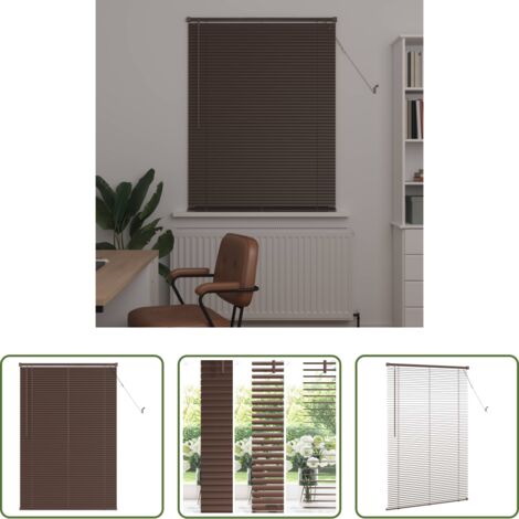 vidaXL Privacy -  Tenda Veneziana Marrone Scuro con Motivo 150 x 100 cm PVC