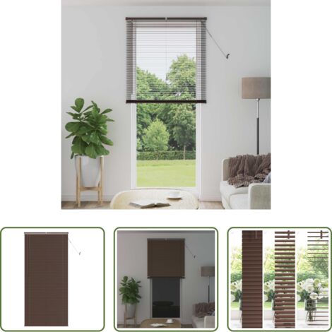 vidaXL Privacy -  Tenda Veneziana Marrone Scuro con Motivo 213 x 100 cm PVC