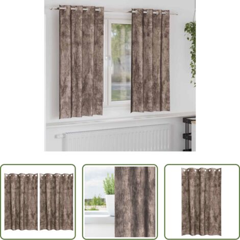 vidaXL Privacy -  Tende in Velluto 2 pcs Cappuccino 175 x 140 cm Velluto