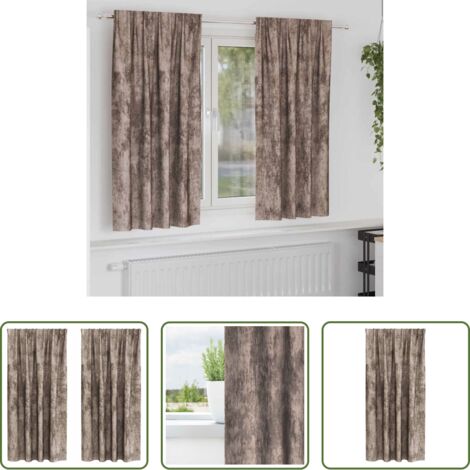 vidaXL Privacy -  Tende in Velluto 2 pcs Cappuccino 175 x 140 cm Velluto