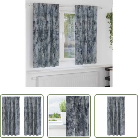 vidaXL Privacy -  Tende in Velluto 2 pcs Grigio Argento 175 x 140 cm Velluto