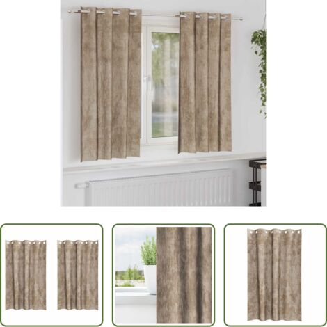 vidaXL Privacy -  Tende in Velluto con tende 2 pcs Champagne 175 x 140 cm Velluto