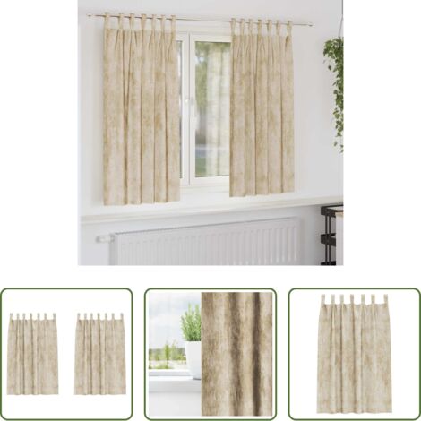 vidaXL Privacy -  Tende in Velluto con tende 2 pcs Crema 175 x 140 cm Velluto