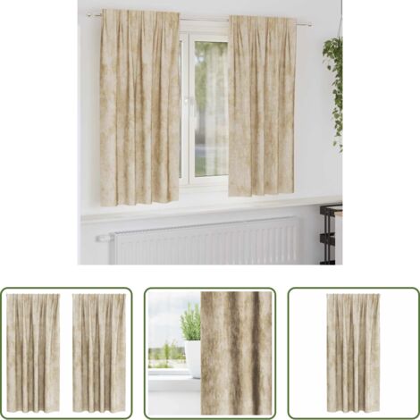 vidaXL Privacy -  Tende in Velluto con tende 2 pcs Crema 175 x 140 cm Velluto