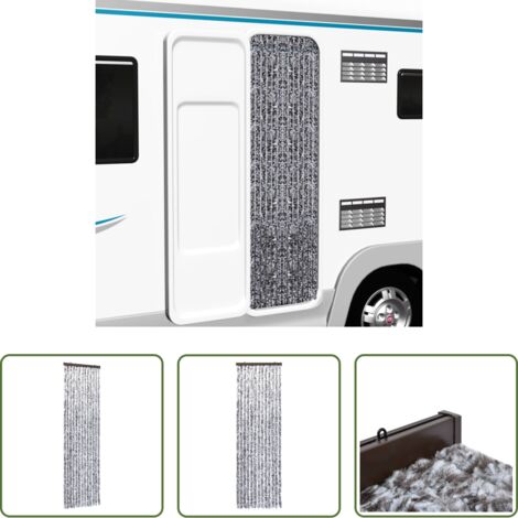 vidaXL Protección contra insectos -  Cortina mosquitera de chenilla marrón y beige 56x185 cm