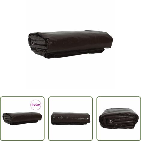 vidaXL Protección contra lluvia -  Lona 650g / m² Marrón 5 x 5 m Lona con recubrimiento de PVC