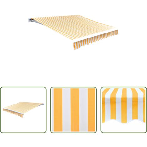 vidaXL Protección contra rayos UVA -  Toldo de lona naranja y blanco 3,5x2,5 m
