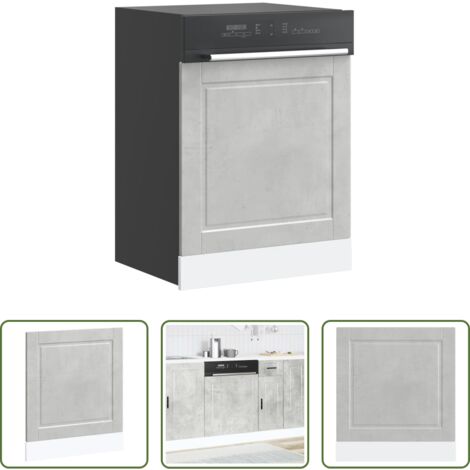 vidaXL Protección para lavavajillas -  Panel lavavajillas Porto madera contrachapada gris hormigón