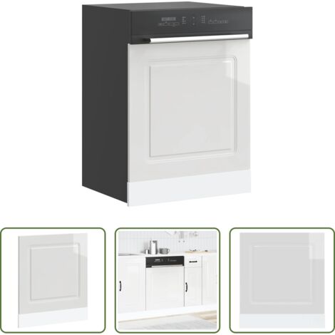 vidaXL Protección para lavavajillas -  Panel para lavavajillas Kalmar blanco brillo 60x1,5x67 cm