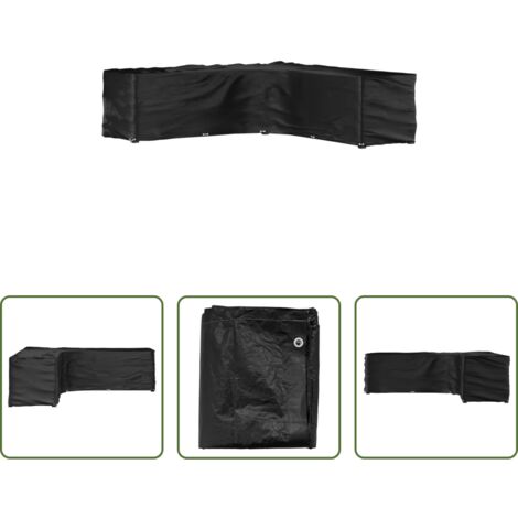 vidaXL Protección para muebles -  Funda para muebles de jardín forma de L 20 ojales 300x300x90 cm