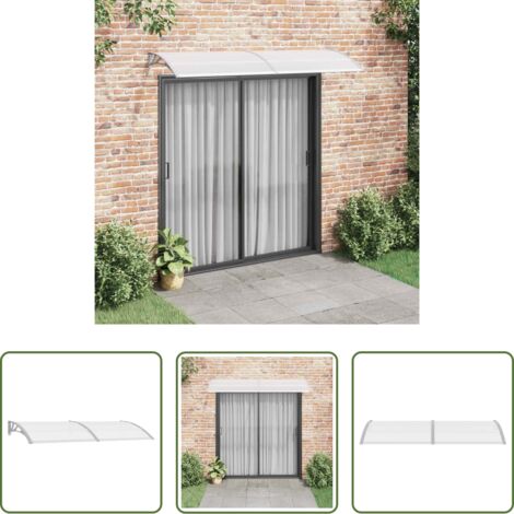 vidaXL Protección para puerta -  Marquesina para puerta PC gris y transparente 240x75 cm