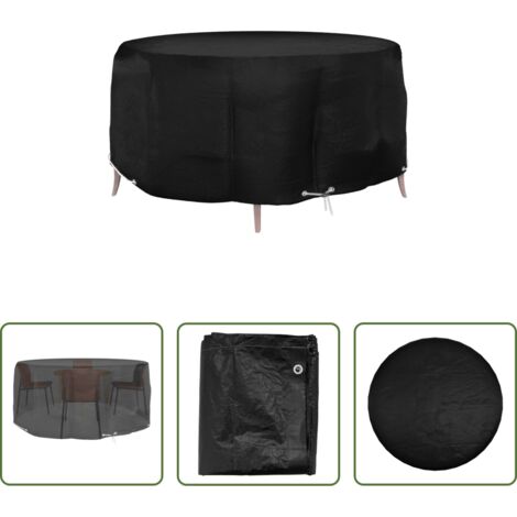 vidaXL Protección para ratán -  Funda para muebles de jardín 10 ojales redonda Ø260x90 cm