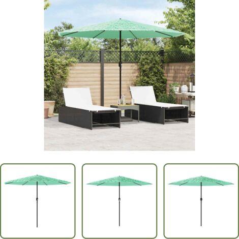 vidaXL Protección solar -  Sombrilla de jardín con poste de acero verde 324x324x247 cm