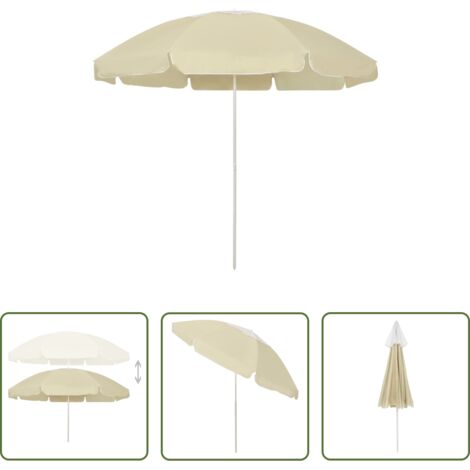 vidaXL Protección solar -  Sombrilla de playa amarillo arena 240 cm