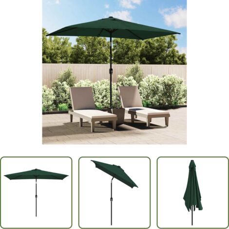 vidaXL Protección solar -  Sombrilla rectangular verde 200x300 cm