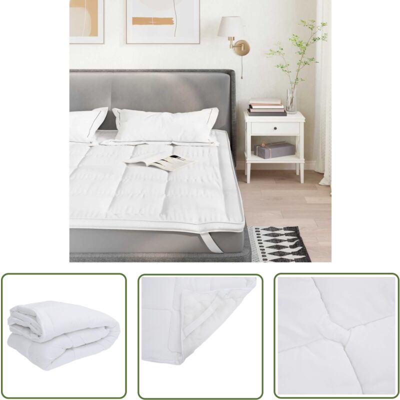 The Living Store - vidaXL Protège-matelas blanc 140x190 cm