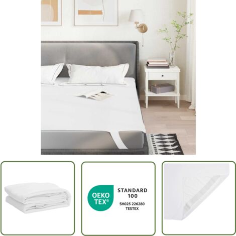 vidaXL Protège-matelas blanc 140x190 cm imperméable