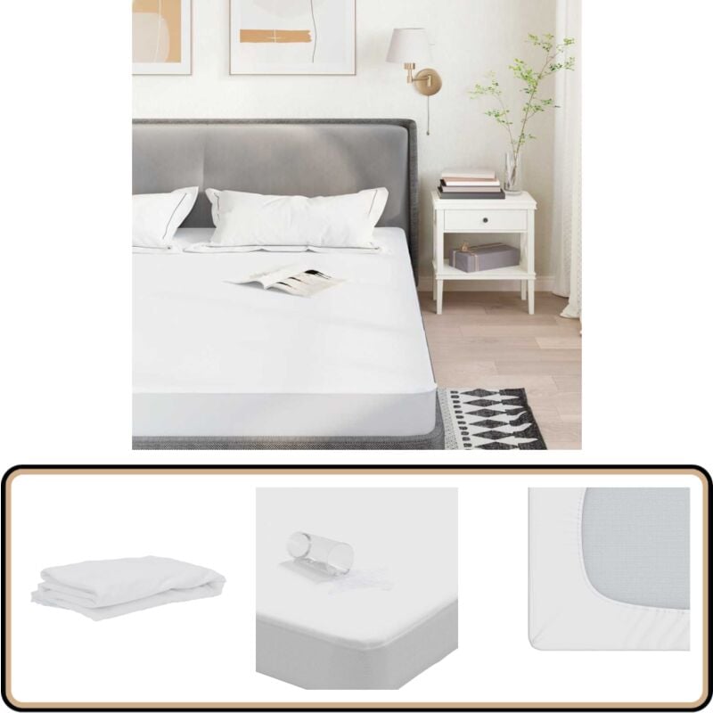 Vidaxl - Protège-matelas blanc 160x220 cm imperméable