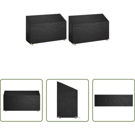 vidaXL Protezione da pioggia -  Copri Panche Giardino 2pz 8Occhielli 190x70x70/88cm Polietilene