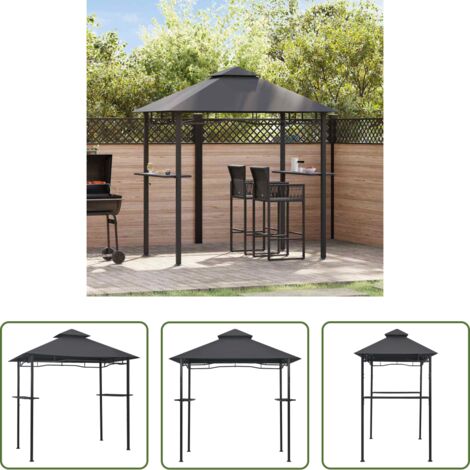 vidaXL Protezione da pioggia -  Gazebo per Barbecue 240x150x255 cm Antracite in Acciaio