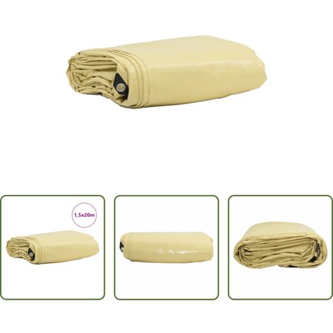 vidaXL Protezione da pioggia -  Telo 650g / m² Beige 1,5 x 20 m Tela con rivestimento in PVC