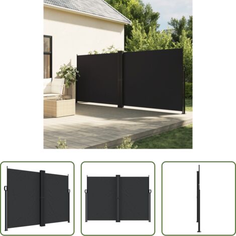 vidaXL Protezione da sole -  Tenda da Sole Laterale Retrattile Nera 180x1000 cm