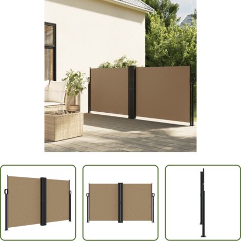vidaXL Protezione da sole -  Tenda da Sole Laterale Retrattile Tortora 140x600 cm