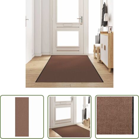 vidaXL Protezione da sporco -  Tappetino Marrone e Nero 120 x 350 cm Polipropilene e vinile