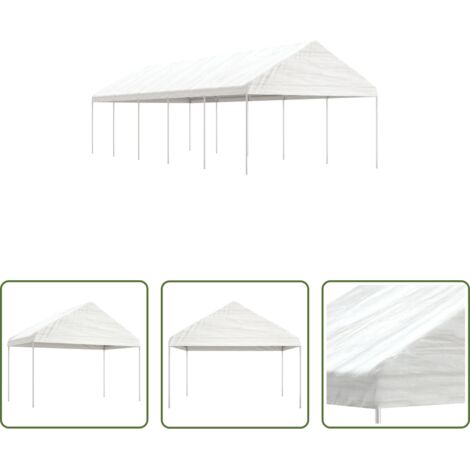 vidaXL Protezione dal sole -  Gazebo con Tetto Bianco 11,15x4,08x3,22 m in Polietilene