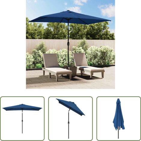 vidaXL Protezione dal sole -  Ombrellone da Esterni con Palo in Metallo 300x200cm Azzurro