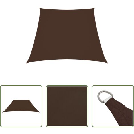 vidaXL Protezione dal sole -  Parasole a Vela in Tela Oxford a Trapezio 2/4x3 m Marrone