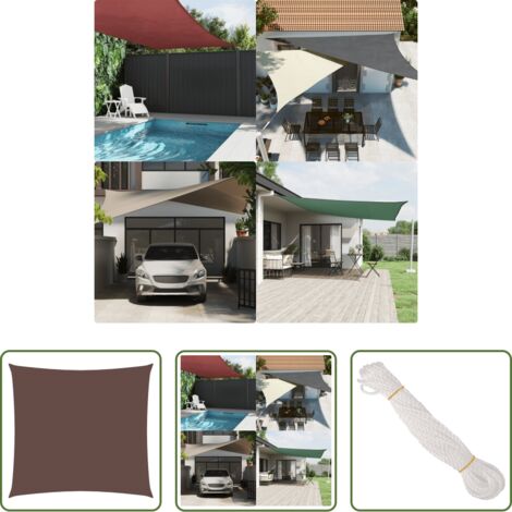 vidaXL Protezione dal sole -  Parasole a Vela in Tela Oxford Quadrato 4,5x4,5 m Marrone