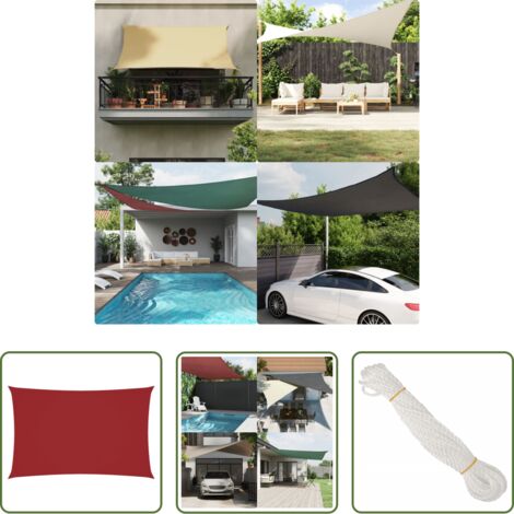 vidaXL Protezione dal sole -  Parasole a Vela Oxford Rettangolare 2,5x5 m Rosso