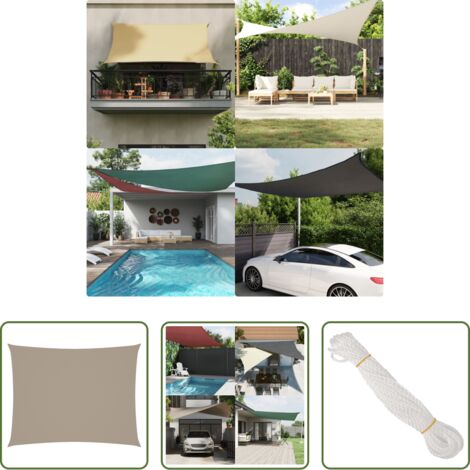 vidaXL Protezione dal sole -  Parasole a Vela Oxford Rettangolare 3x4,5 m Grigio Talpa