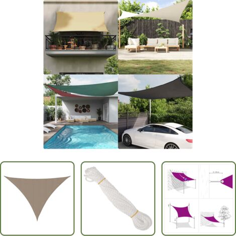 vidaXL Protezione dal sole -  Parasole a Vela Oxford Triangolare 3,5x3,5x4,9 m Talpa