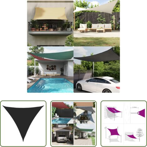 vidaXL Protezione dal sole -  Parasole a Vela Oxford Triangolare 4x4x4 m Nero