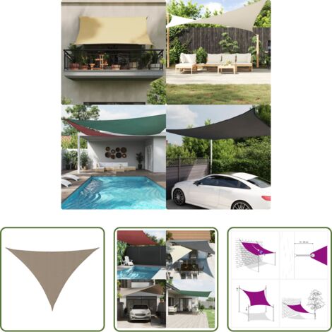vidaXL Protezione dal sole -  Parasole a Vela Oxford Triangolare 4x4x5,8 m Talpa