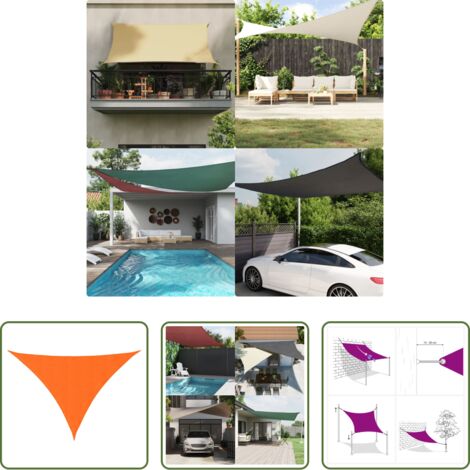 vidaXL Protezione dal sole -  Parasole a Vela Oxford Triangolare 4x5x6,4 m Arancione