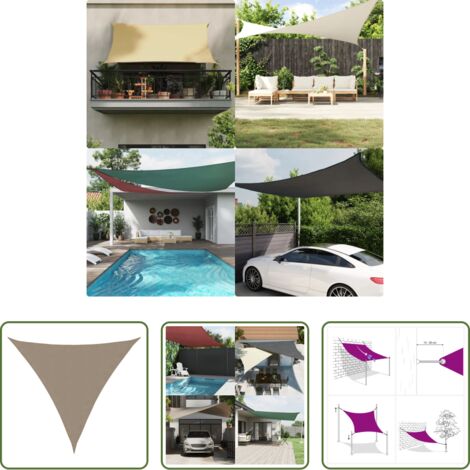 vidaXL Protezione dal sole -  Parasole a Vela Oxford Triangolare 5x5x5 m Grigio Talpa