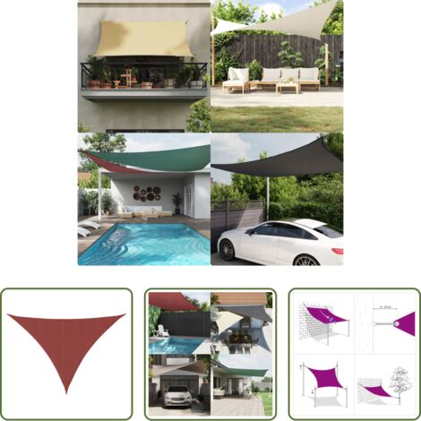 vidaXL Protezione dal sole -  Parasole a Vela Tessuto Oxford Triangolare 4x4x5,8m Terracotta