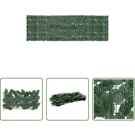 vidaXL Protezione dal sole -  Paravento da Balcone con Foglie Verde Scuro 500x150 cm