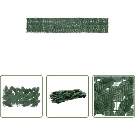 vidaXL Protezione dal sole -  Paravento da Balcone con Foglie Verde Scuro 600x100 cm