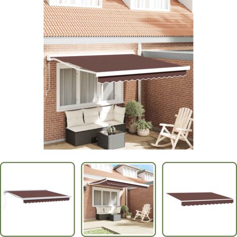 vidaXL Protezione dal sole -  Tenda da Sole Retrattile Automatica Marrone 300x250 cm