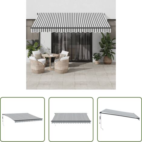 vidaXL Protezione dal sole -  Tenda Sole Retrattile Automatica 400x350 cm Antracite e Bianco