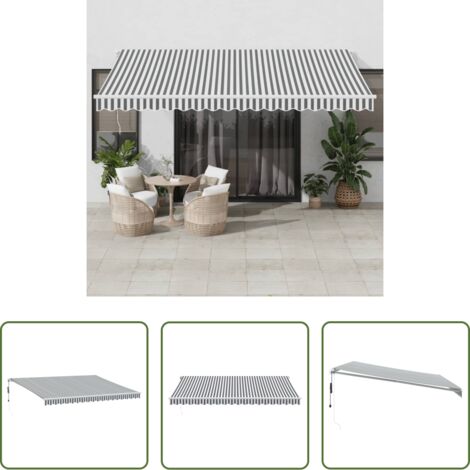 vidaXL Protezione dal sole -  Tenda Sole Retrattile Automatica 450x350 cm Antracite e Bianco