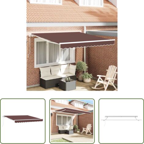 vidaXL Protezione dal sole -  Tenda Sole Retrattile Manuale 300x250 cm Marrone